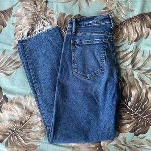 Loft Curvy High Waisted Straight Crop Jeans